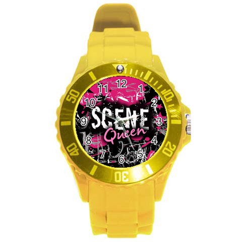 Scene Queen Round Plastic Sport Watch (L) from ArtsNow.com Front