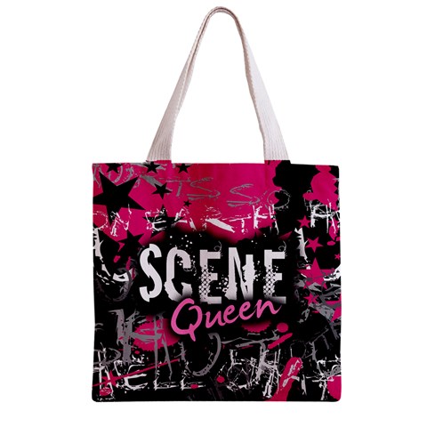 Scene Queen Zipper Grocery Tote Bag from ArtsNow.com Back