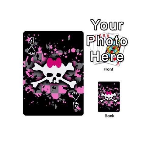 Scene Skull Splatter Playing Cards 54 Designs (Mini) from ArtsNow.com Front - Spade4