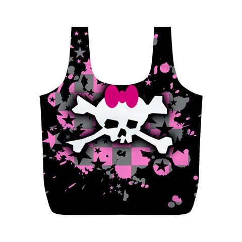 Scene Skull Splatter Full Print Recycle Bag (M) from ArtsNow.com Back