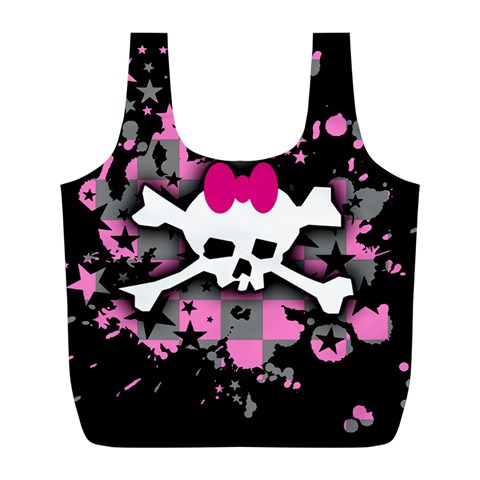 Scene Skull Splatter Full Print Recycle Bag (L) from ArtsNow.com Back