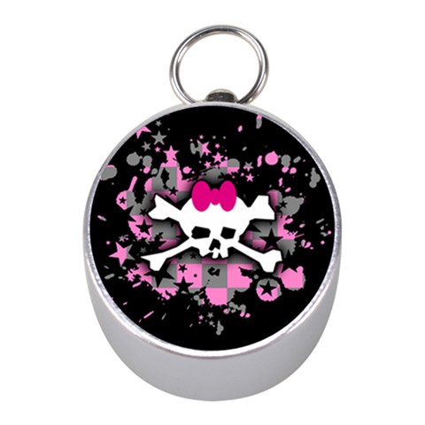 Scene Skull Splatter Silver Compass (Mini) from ArtsNow.com Front