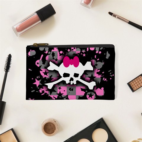 Scene Skull Splatter Cosmetic Bag (XS) from ArtsNow.com Front