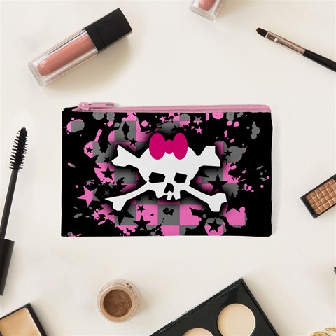 Scene Skull Splatter Cosmetic Bag (XS) from ArtsNow.com Front