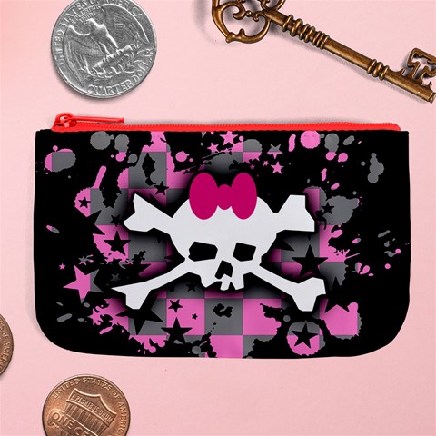 Scene Skull Splatter Large Coin Purse from ArtsNow.com Front