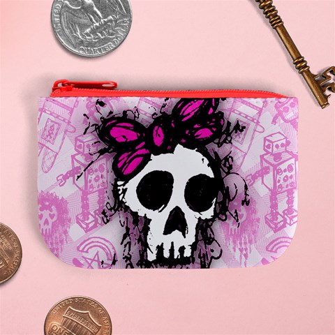 Sketched Skull Princess Mini Coin Purse from ArtsNow.com Front