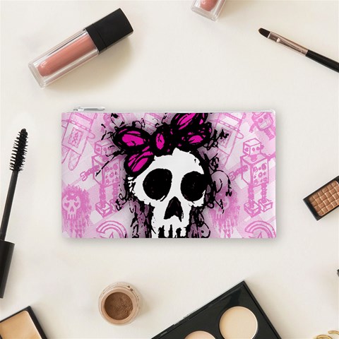 Sketched Skull Princess Cosmetic Bag (Small) from ArtsNow.com Front