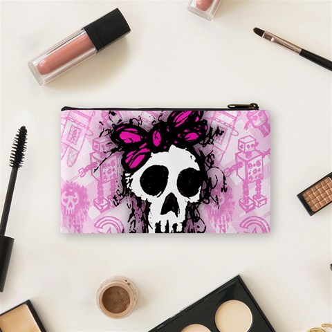 Sketched Skull Princess Cosmetic Bag (Small) from ArtsNow.com Back