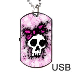 Sketched Skull Princess Dog Tag USB Flash (Two Sides) from ArtsNow.com Front