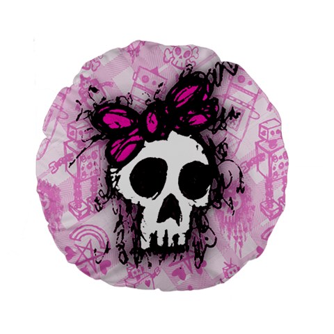 Sketched Skull Princess Standard 15  Premium Round Cushion  from ArtsNow.com Back