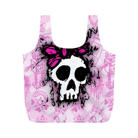 Sketched Skull Princess Full Print Recycle Bag (M) from ArtsNow.com Back