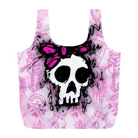 Sketched Skull Princess Full Print Recycle Bag (L) from ArtsNow.com Back