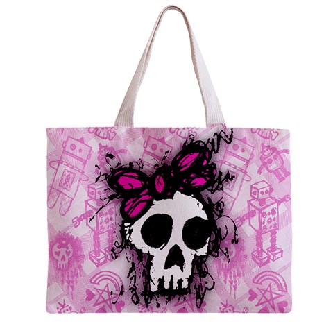 Sketched Skull Princess Zipper Mini Tote Bag from ArtsNow.com Back