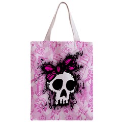 Sketched Skull Princess Zipper Classic Tote Bag from ArtsNow.com Back