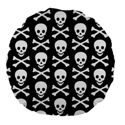 Skull and Crossbones Large 18  Premium Round Cushion  from ArtsNow.com Back