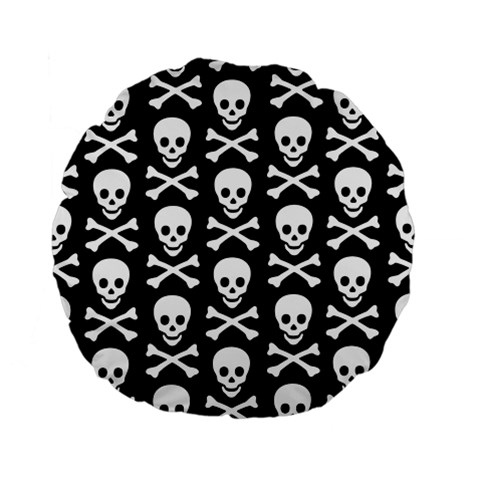 Skull and Crossbones Standard 15  Premium Flano Round Cushion  from ArtsNow.com Back