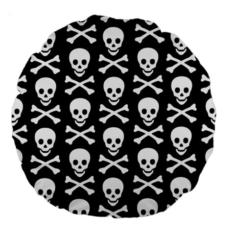 Skull and Crossbones Large 18  Premium Flano Round Cushion  from ArtsNow.com Back