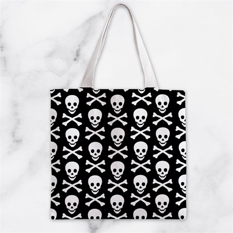 Skull and Crossbones Zipper Grocery Tote Bag from ArtsNow.com Back