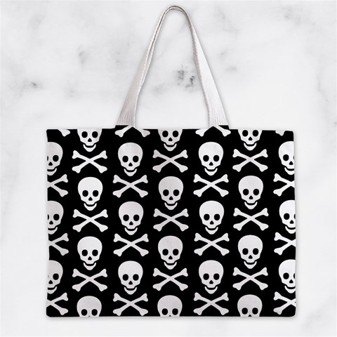 Skull and Crossbones Zipper Mini Tote Bag from ArtsNow.com Back