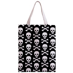 Skull and Crossbones Zipper Classic Tote Bag from ArtsNow.com Front