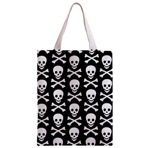 Skull and Crossbones Zipper Classic Tote Bag from ArtsNow.com Back