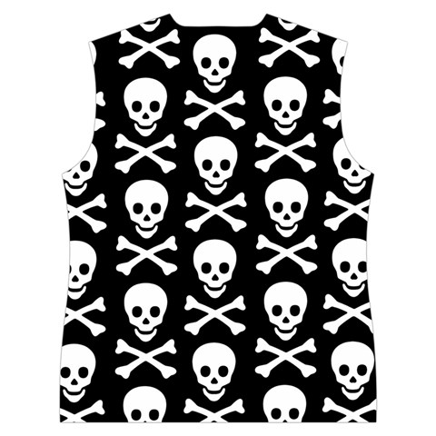 Skull and Crossbones Women s Button Up Vest from ArtsNow.com Back