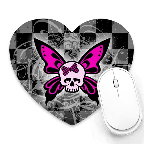 Skull Butterfly Heart Mousepad from ArtsNow.com Front