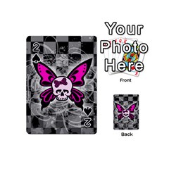 Skull Butterfly Playing Cards 54 Designs (Mini) from ArtsNow.com Front - Spade2