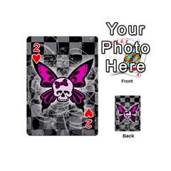 Skull Butterfly Playing Cards 54 Designs (Mini) from ArtsNow.com Front - Heart2