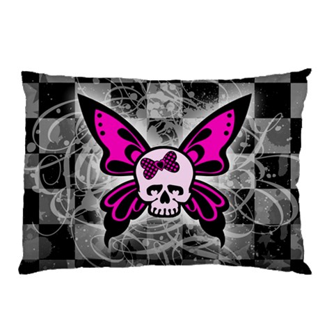 Skull Butterfly Pillow Case (Two Sides) from ArtsNow.com Front