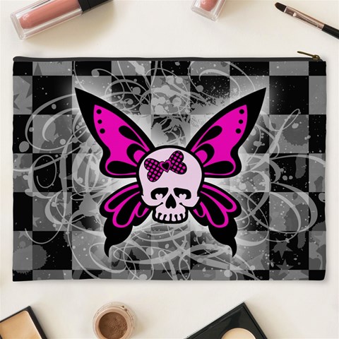 Skull Butterfly Cosmetic Bag (XXXL) from ArtsNow.com Back