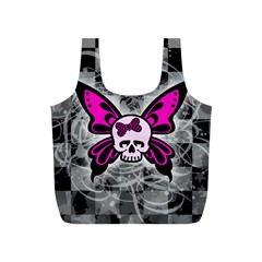 Skull Butterfly Full Print Recycle Bag (S) from ArtsNow.com Back