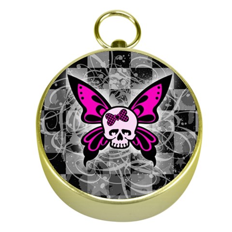 Skull Butterfly Gold Compass from ArtsNow.com Front