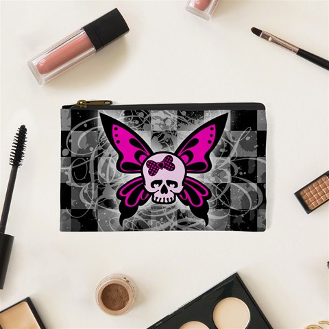 Skull Butterfly Cosmetic Bag (XS) from ArtsNow.com Front