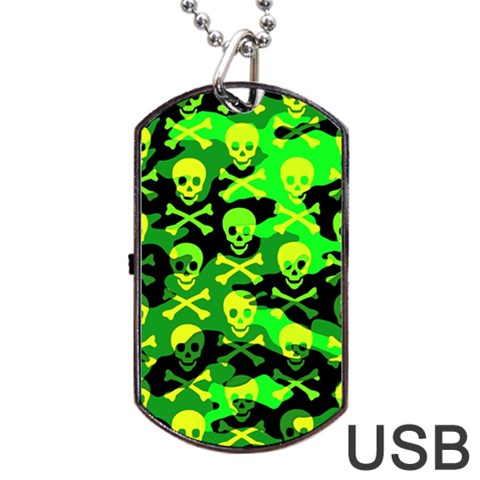 Skull Camouflage Dog Tag USB Flash (One Side) from ArtsNow.com Front