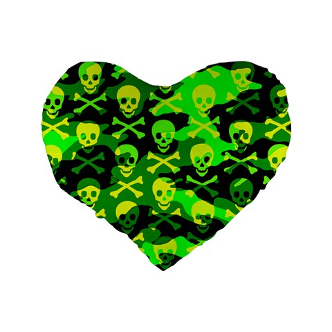 Skull Camouflage Standard 16  Premium Flano Heart Shape Cushion  from ArtsNow.com Back