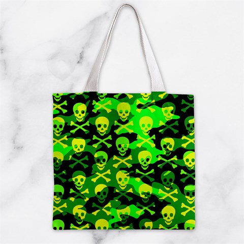 Skull Camouflage Zipper Grocery Tote Bag from ArtsNow.com Back