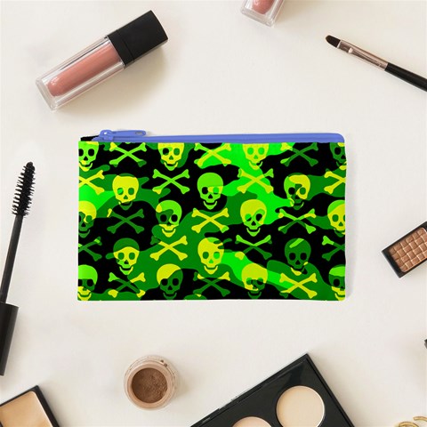 Skull Camouflage Cosmetic Bag (XS) from ArtsNow.com Front