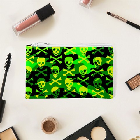 Skull Camouflage Cosmetic Bag (XS) from ArtsNow.com Front