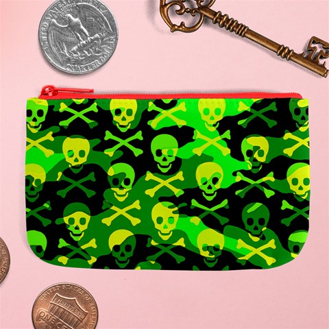 Skull Camouflage Large Coin Purse from ArtsNow.com Front