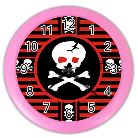 Skull Cross Color Wall Clock from ArtsNow.com Front