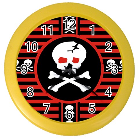 Skull Cross Color Wall Clock from ArtsNow.com Front