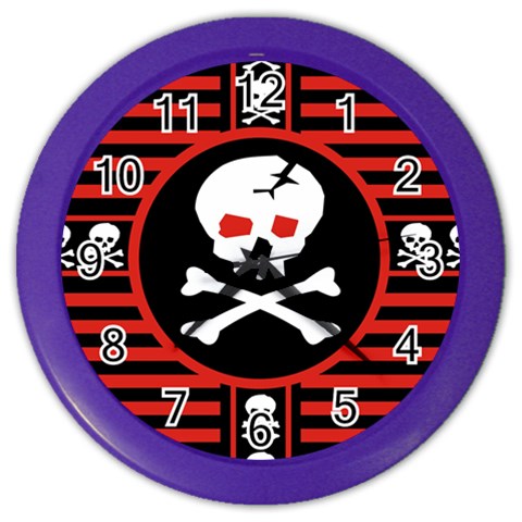 Skull Cross Color Wall Clock from ArtsNow.com Front