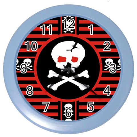 Skull Cross Color Wall Clock from ArtsNow.com Front