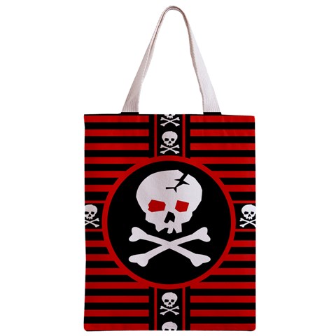 Skull Cross Zipper Classic Tote Bag from ArtsNow.com Back