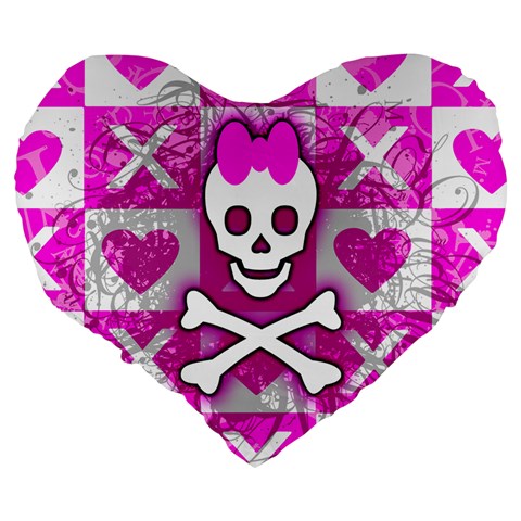 Skull Princess Large 19  Premium Heart Shape Cushion from ArtsNow.com Back