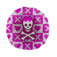 Skull Princess Standard 15  Premium Flano Round Cushion  from ArtsNow.com Back