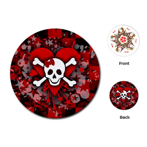 Skull Romance  Playing Cards Single Design (Round) from ArtsNow.com Front