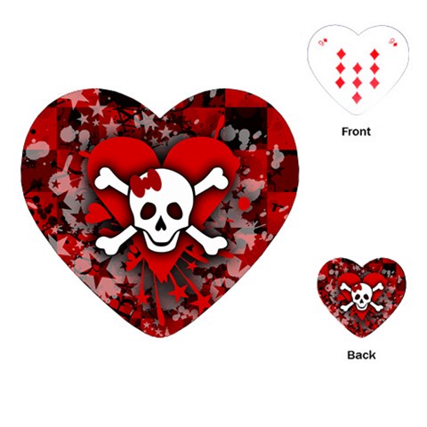 Skull Romance  Playing Cards Single Design (Heart) from ArtsNow.com Front