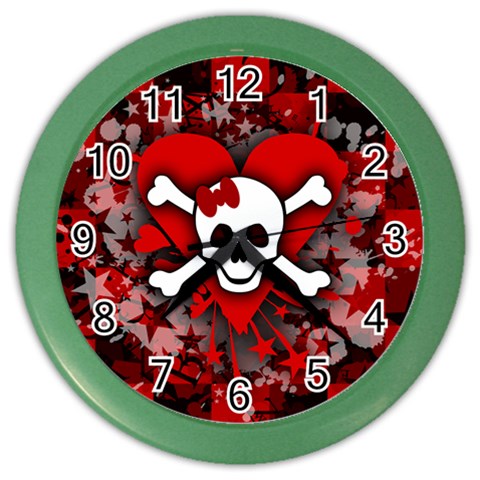 Skull Romance  Color Wall Clock from ArtsNow.com Front